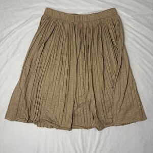 Sundance Women's Pleated Midlength Skirt Brown SMALL
